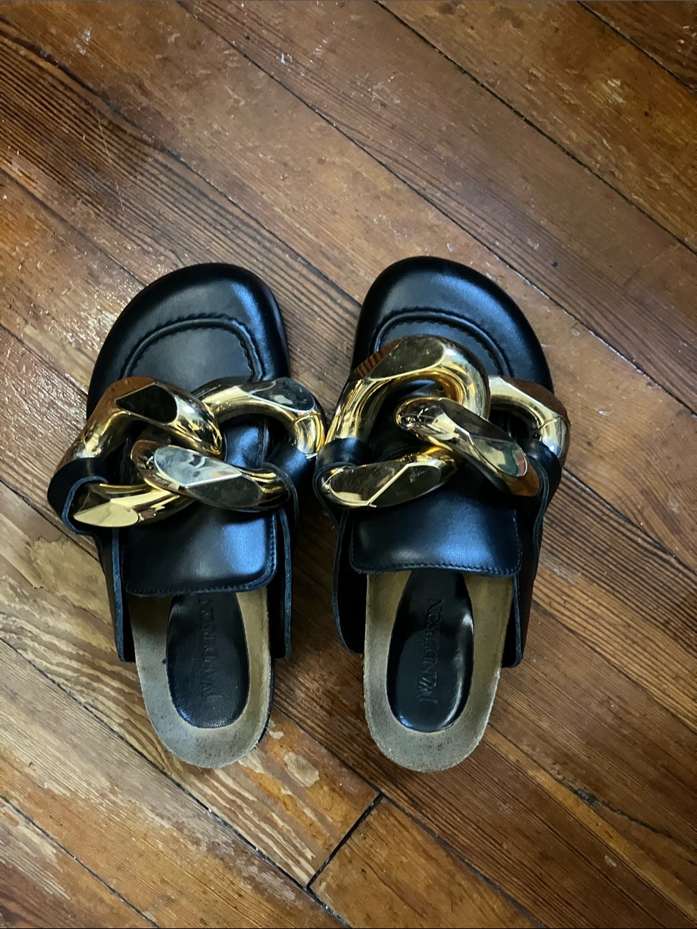 JW Anderson Chain Leather Loafer Mules